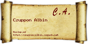 Czuppon Albin névjegykártya